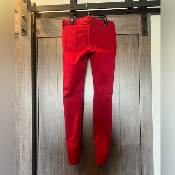 Express Low Rise Red Jeans Leggings 2R - Picture 2 of 3